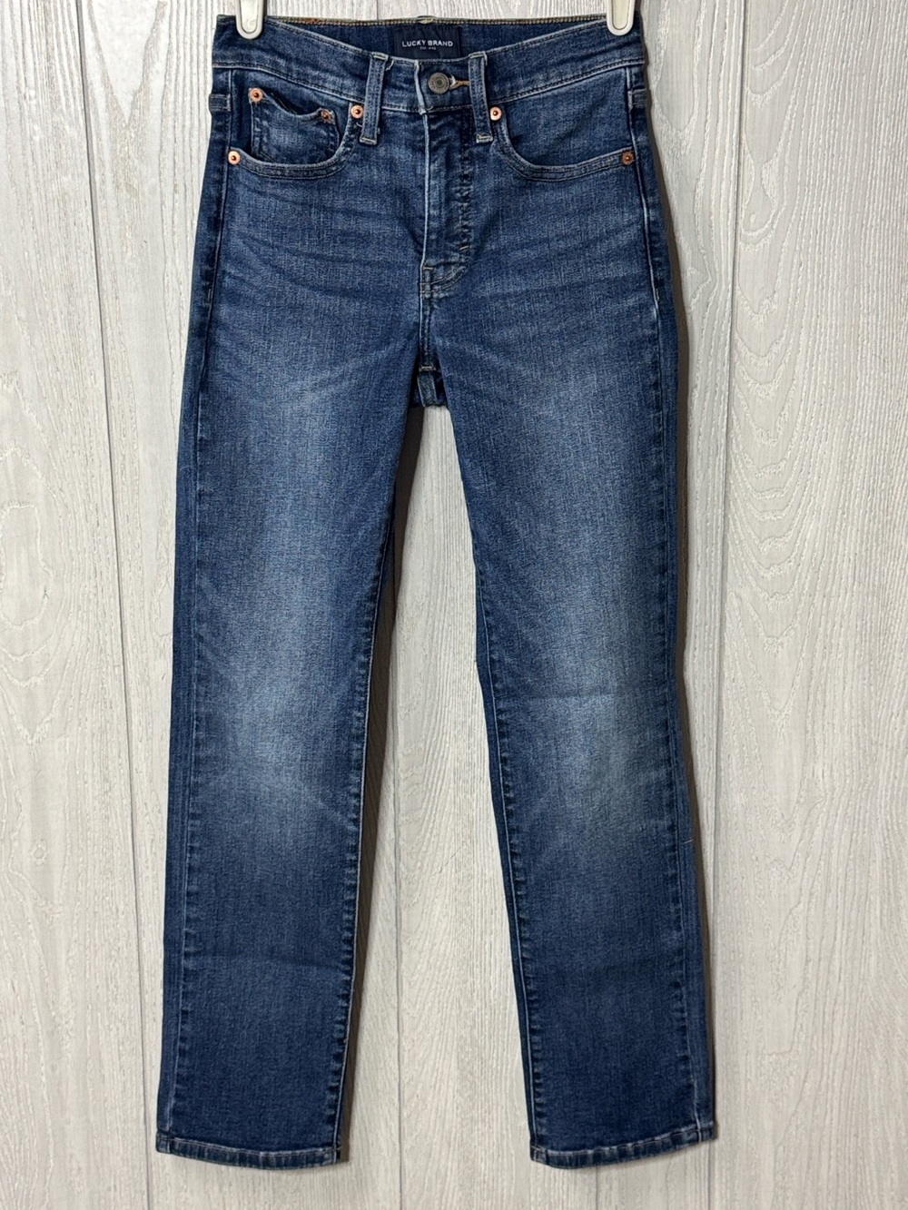 Zoe high rise straight cut jeans, Lucky Brand size 0/25